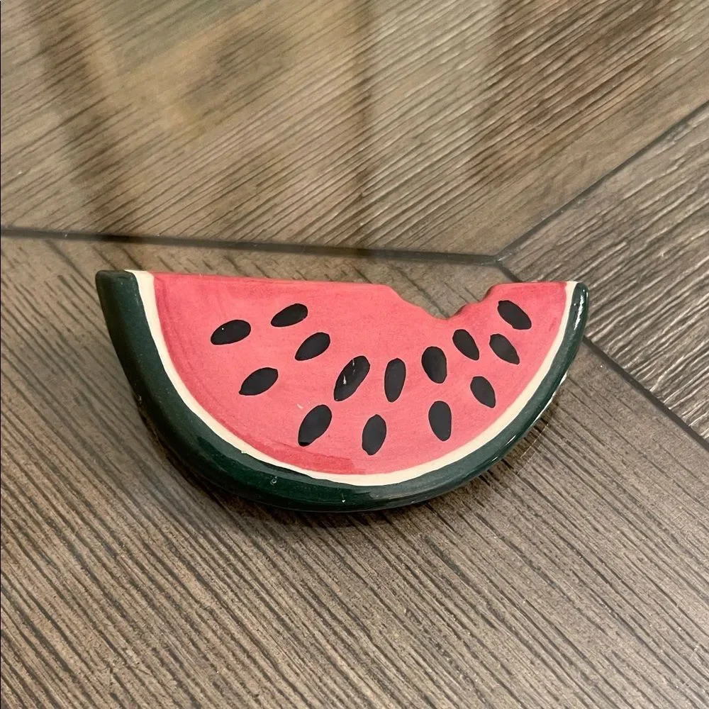 Vintage Watermelon Slice Ceramic Pin